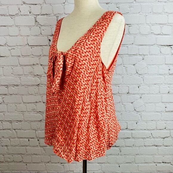 Anthropologie Maeve Bust Tie Coral Print Tank Top - Picture 4 of 13